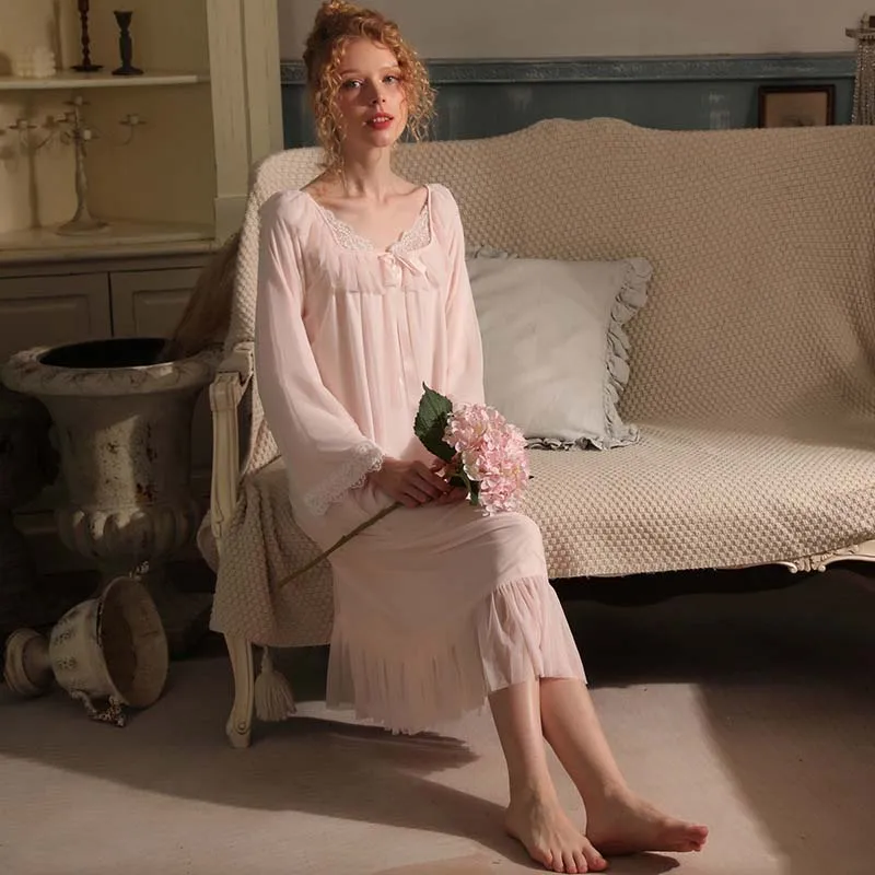 Roseheart Homewear Pink Sexy Sleepwear Night Dress Lace Backless Women Nightwear Luxury Nightgown Female Gown Plus Size