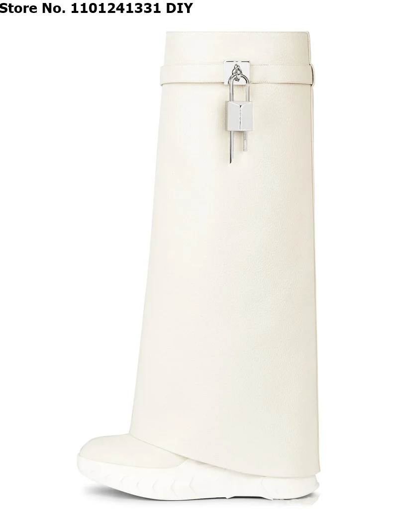 Сапоги женские из натуральной кожи зимние на платформе с замком