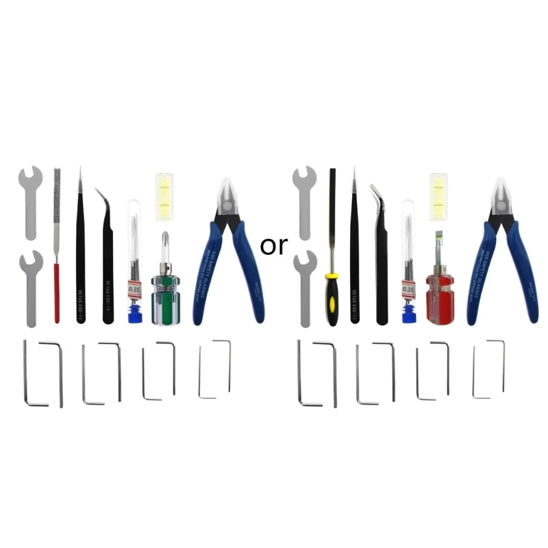 

Чистящие насадки для 3D-принтера, для обслуживания, бриллиантовые ключи, плоскогубцы, чистящее средство для засора нити, 18 шт.