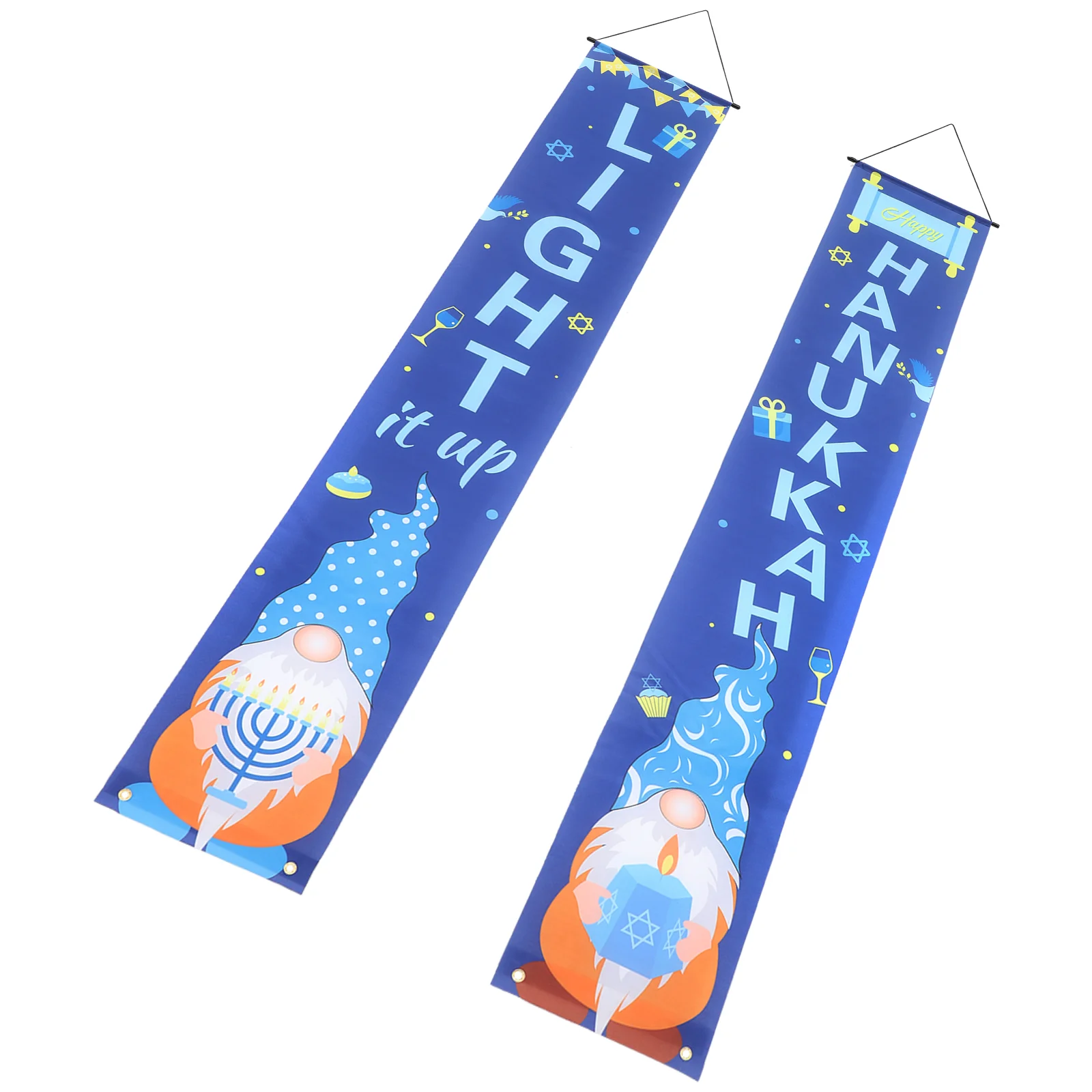 

Hanukkah Chanukah Door Sign Banner Happy Porch Hanging Party Welcome Decorations Couplet Christmas Merry Supplies Decor Festival