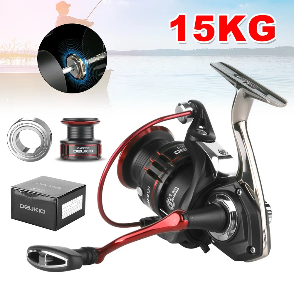 

5.2:1 Spinning Reel 2000-7000 Fishing Reel Metal Spool Freshwater Saltwater Tackle Carp Fishing Accessories 15KG Max Drag 5+1BB