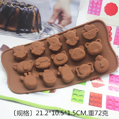

Girls silicone chocolate ice cube mold 15 even mice, tigers, rabbits, animal patterns mold