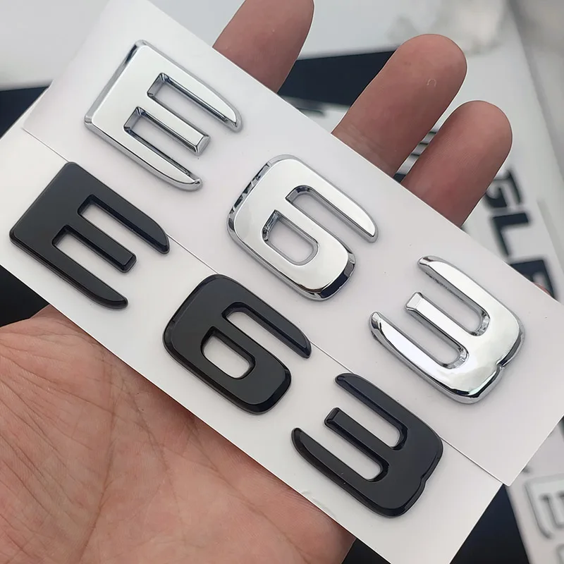 

3D ABS глянцевые черные хромированные буквы для заднего багажника автомобиля E63 эмблема значок Логотип Mercedes E63 AMG W212 W213 наклейка аксессуары