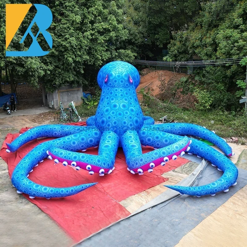 Индивидуальные огромные пляжные фотовоздушные шары большой синий Осьминог для