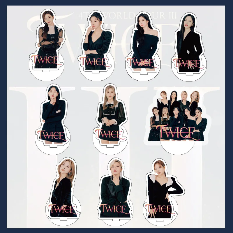 

KPOP TWICE Double-Sided Printing Acrylic Stand Figure Desktop Decoration Nayeon Jeongyeon Momo Sana Jihyo Mina Dahyun Fan Gift