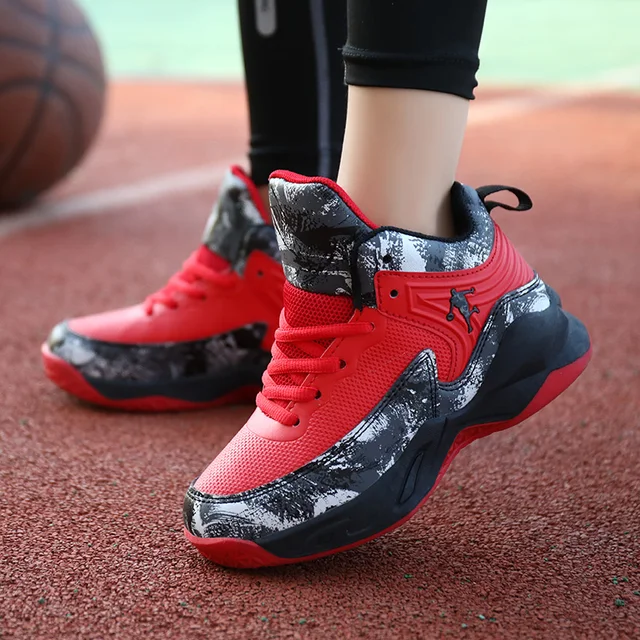 Basketball Shoes Non-slip Sport Shoes Outdoor Boys Basketball Sneakers Rubber Kids Gym Shoes 6