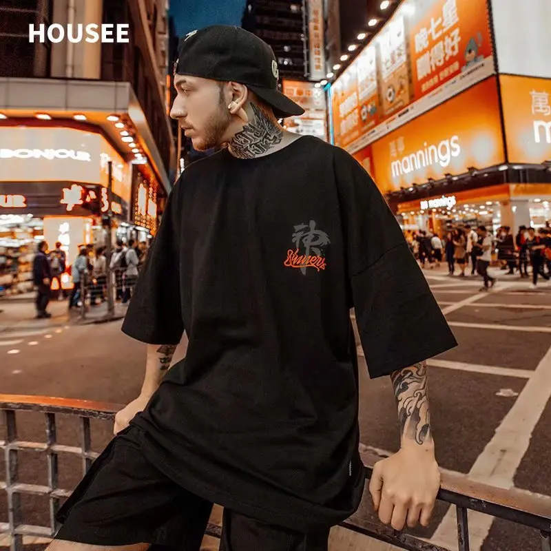 

China fashion brand t-shirt men's ins fashion short sleeve national fashion fat men's loose large 2022 summer half sleeve