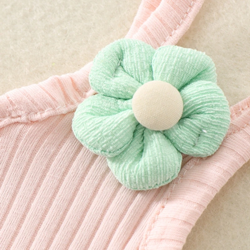 Детские комбинезоны Blotona боди без рукавов с цветами для девочек летний вязаный