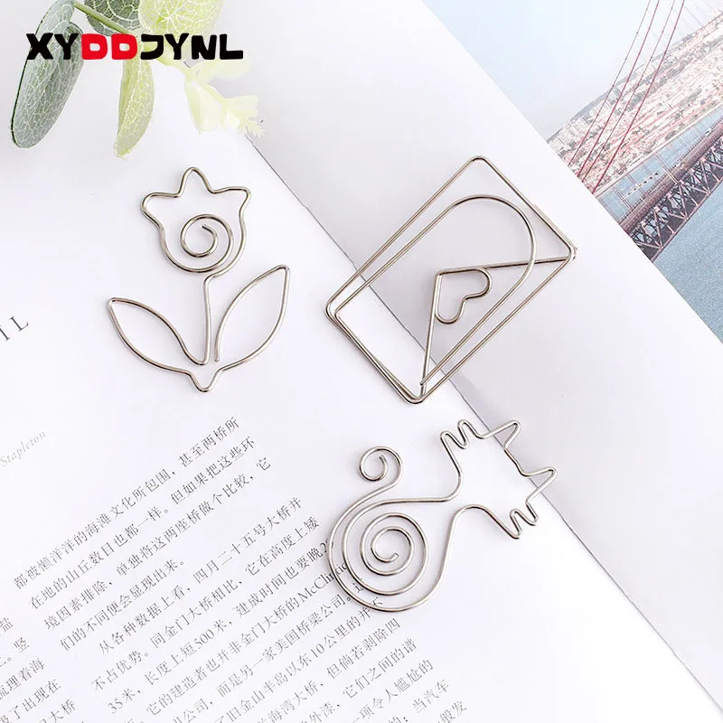 

1pcs Metal Bookmark Cartoon Animal Paperclip Shape Creative Book Holder Memo Clip Stainless Steel Message Folder
