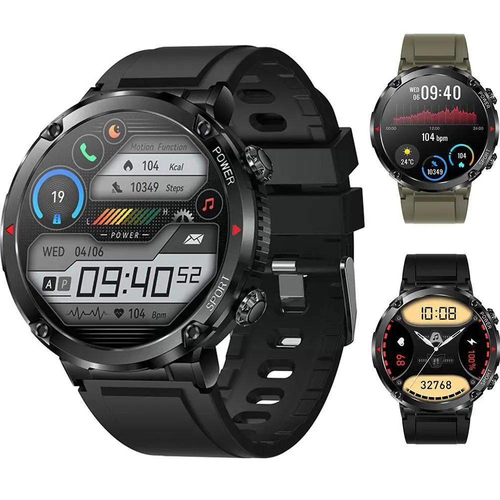 

Smart Watch T30 Bluetooth Call Men IPS Screen Sport Battery Tracker Fitness 600mAh Big Smartwatch Monitoring Wristband Heal V3X9