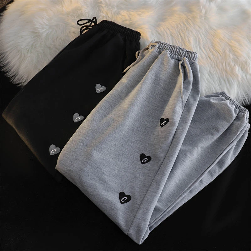 

Осенние женские повседневные свободные тонкие спортивные брюки harajuku эластичные мешковатые брюки с высокой талией брюки-джоггеры с широким...