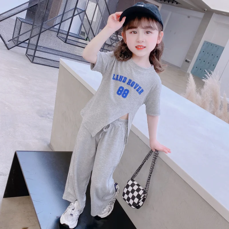 

Children Girls Suit Summer Children's Clothes Tops+Pants 2pcs Casual Kids Sets Two Piece Set Children Milk Silk Outfits