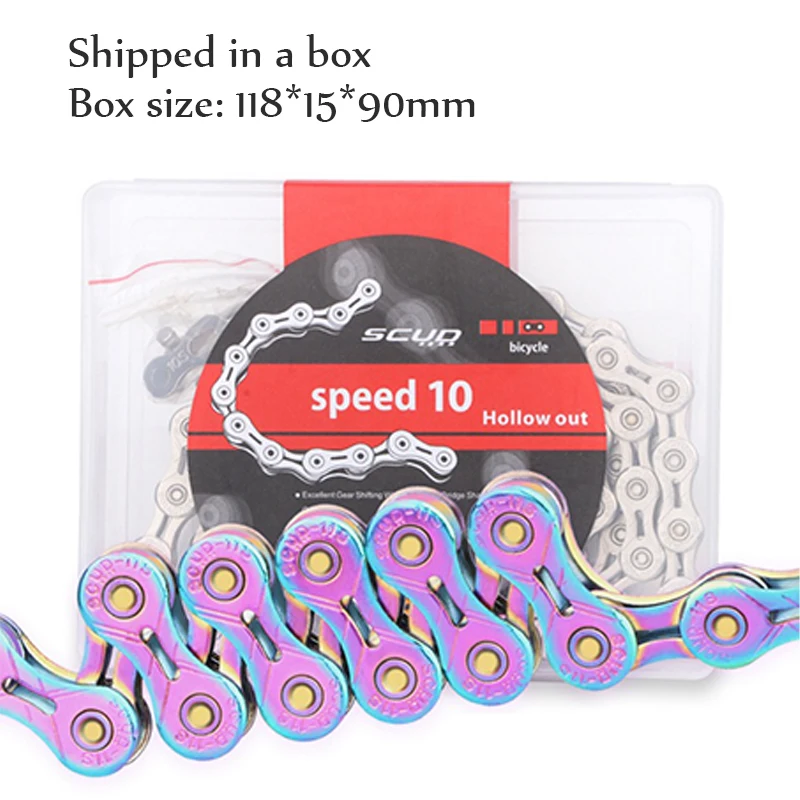 

9/10/11/12 Speed Lightweight Colorful with Magic Buckle Bicycle Chain Steel Half Hollow Chain Current 12v Mtb Bike Accessories
