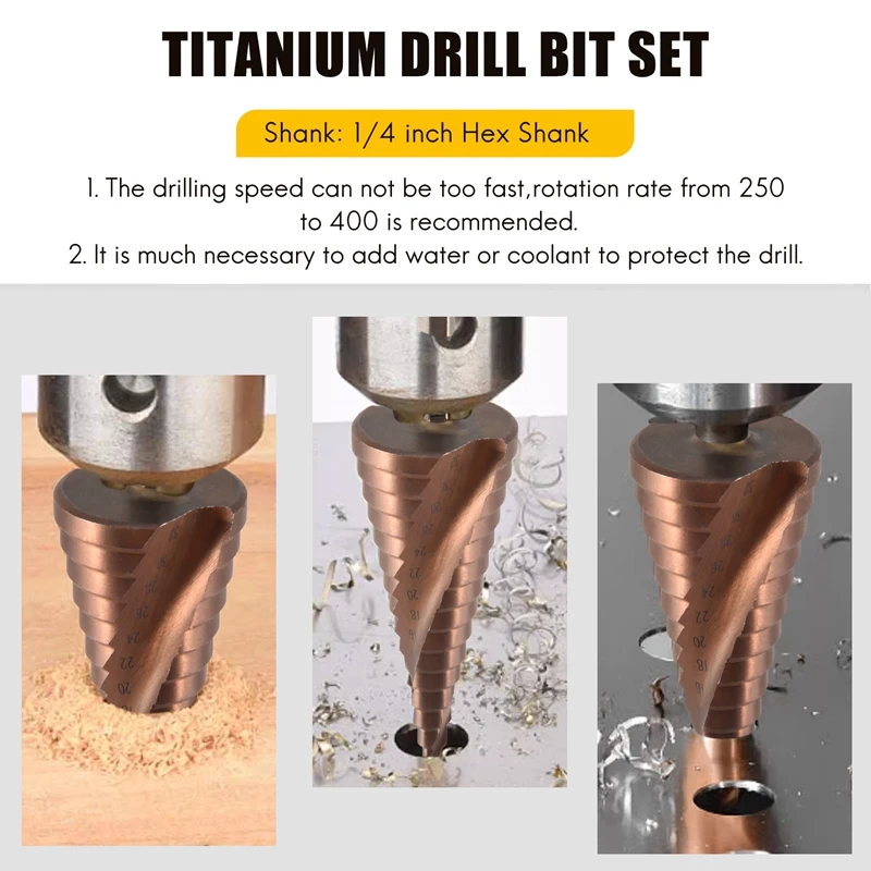 M35 HSS Co ступенчатое сверло кобальтовые конусные сверла 4-32 мм древесина