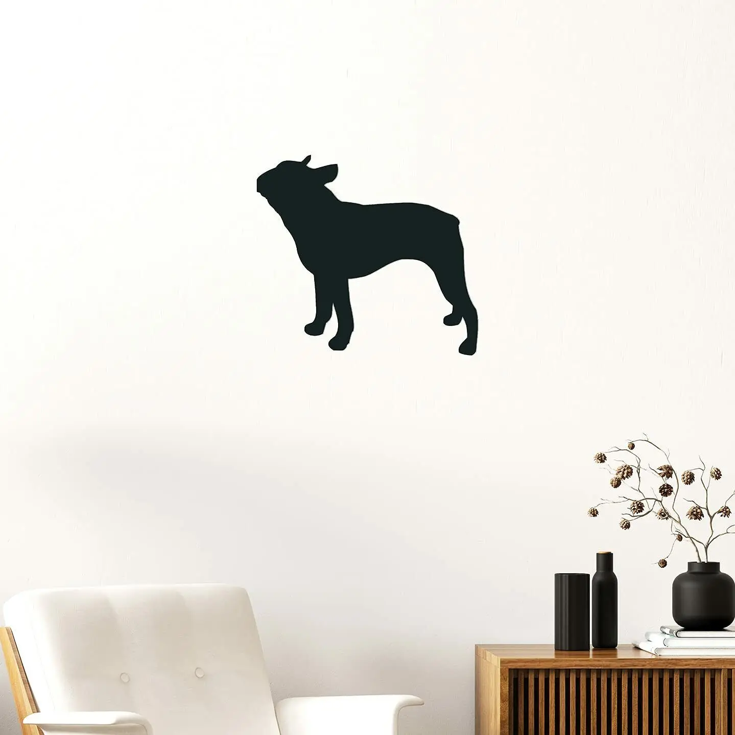 

Boston Terrier Dog Metal Wall Sign | Dog Silhouette Wall Decor | Indoor Decor