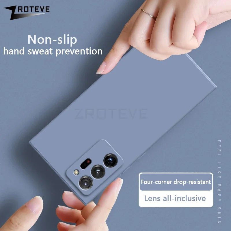 Чехол Note20 Ultra ZROTEVE Silky Liquid Silicone Soft Cover для Samsung Galaxy Note 20 10 9 S21 S22 S23 FE Note10 Plus чехлы