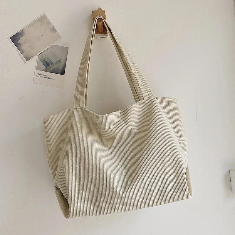 

Винтажная Вельветовая сумка через плечо, повседневные вместительные сумки-тоуты для подмышек, женская простая однотонная сумка, Студенческая классная сумка