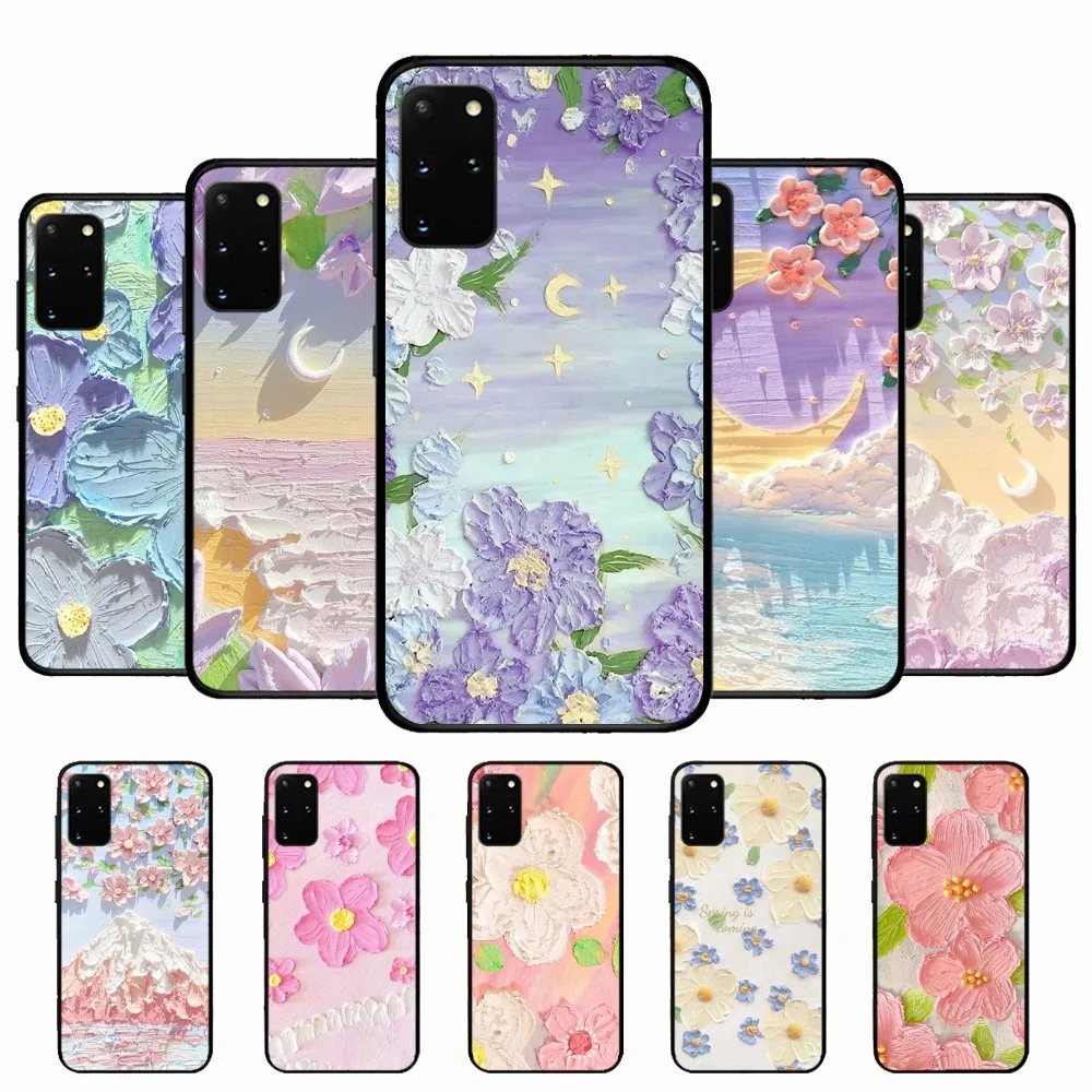 

Vintage Flowers Oil Painting Phone Case For Samsung S 9 10 20 21 22 23 30 23plus Lite Ultra FE S10lite Fundas