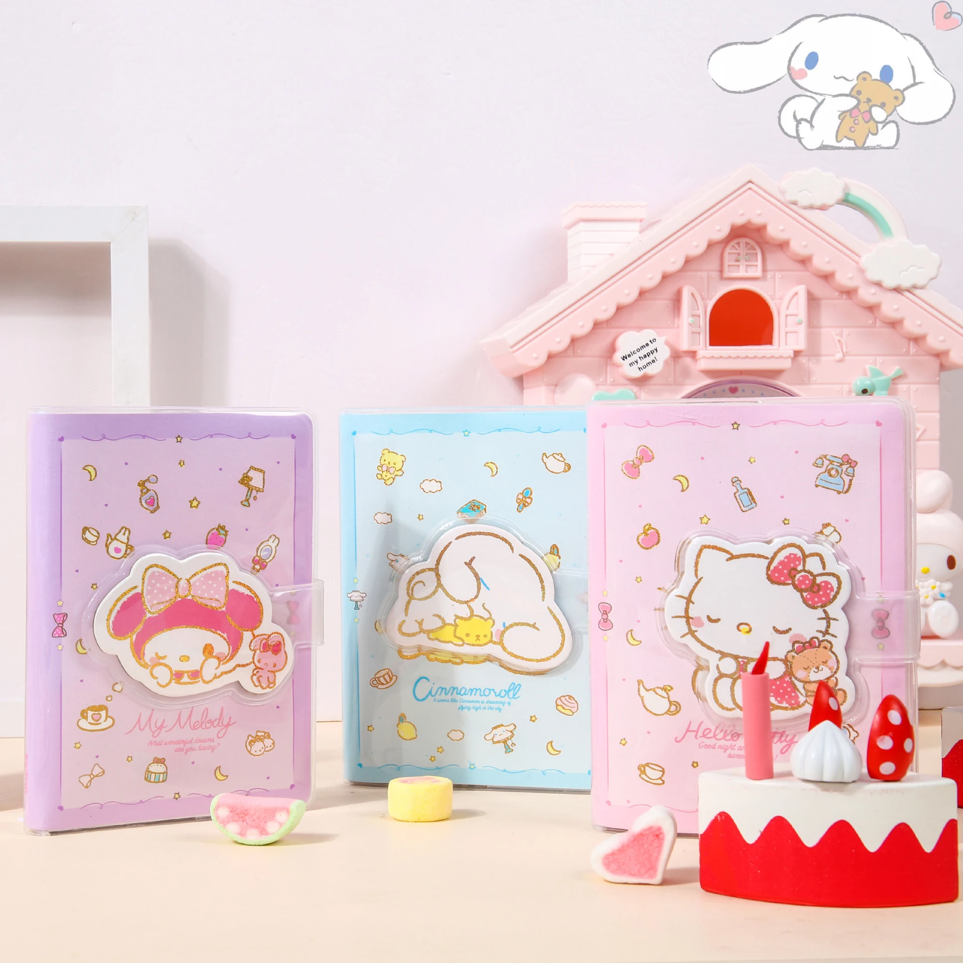 

Sanrioed аниме Kawaii A5/A6 Блокнот Cinnamoroll Melody мультфильм милый Журнал Блокнот Дневник ежедневник помпон чистый КТ