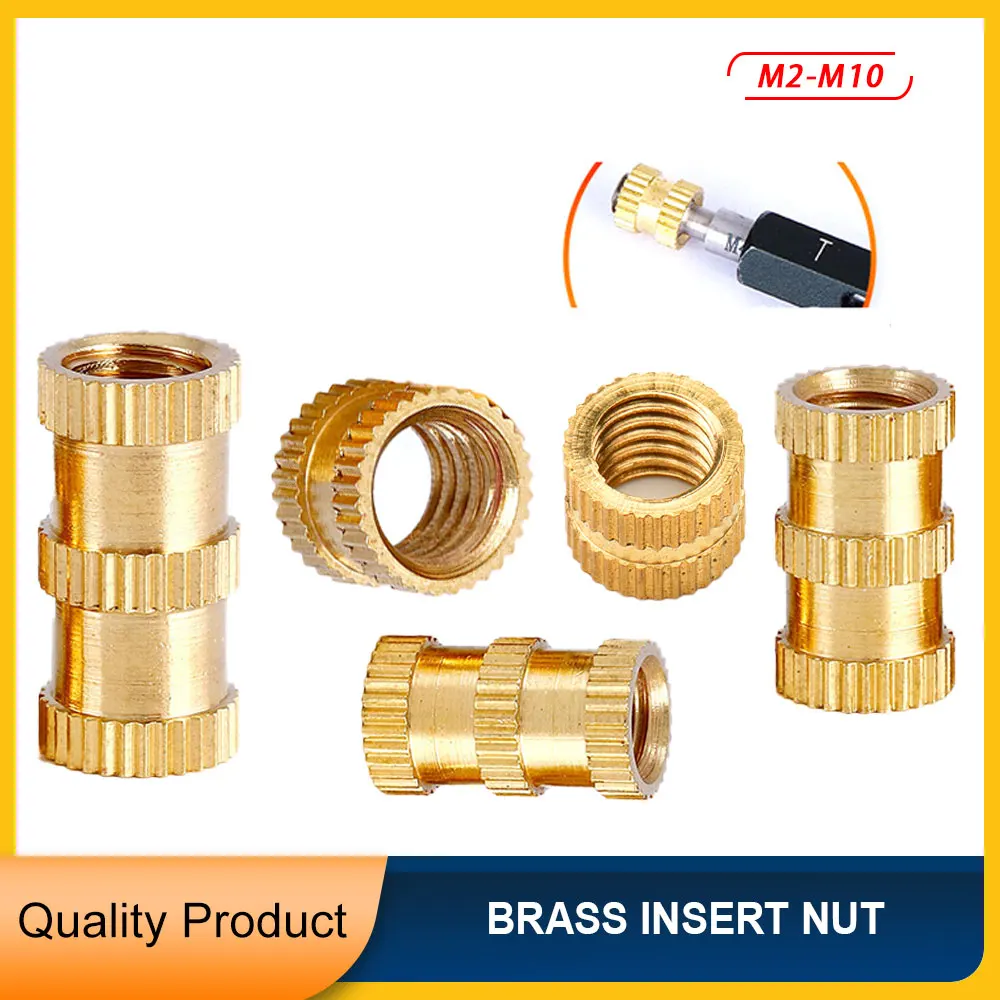 

M2 M2.5 M3 M4 M5 M6 M8 M10 Copper Hot Melt Insert Knurled Nut Thread Hot Forming Injection Molding Embedded Nut 3D Printer Nuts