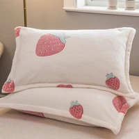 winter velvet pillowcase 48x74cm solid color soft skin pillow case bedding flannel fabric warm smooth pillow cover