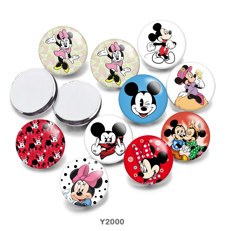 

Disney Mickey Mouse Round Photo Glass Cabochon 12mm/20mm/25mm Demo Flat Back Making Findings G2000