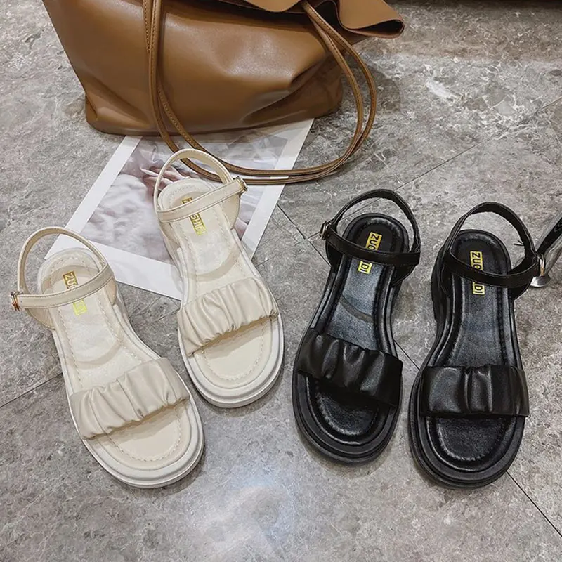 

Middle heel Roman sandal fairy wind flat bottom new style in summer