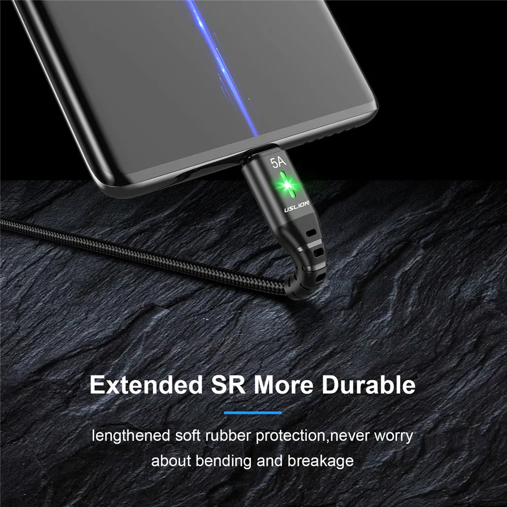 USLION 5A Micro USB Cable Fast Charging Mobile Phone Micro USB Wire cord For Xiaomi Android LED Lighting USB Charger Data Cable images - 6