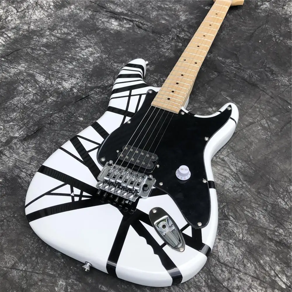 2020 черно-белая электрическая гитара, новейшая обновленная электрическая гитара из массива дерева ra, кленовый гриф