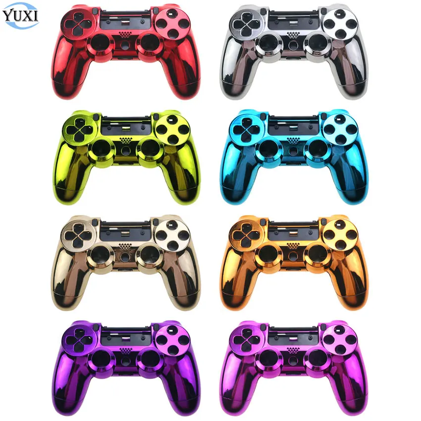 

YuXi Chrome Shell Full Housing Case Cover Replacement Parts For PS4 5.0 Controller JDM JDS 050 055