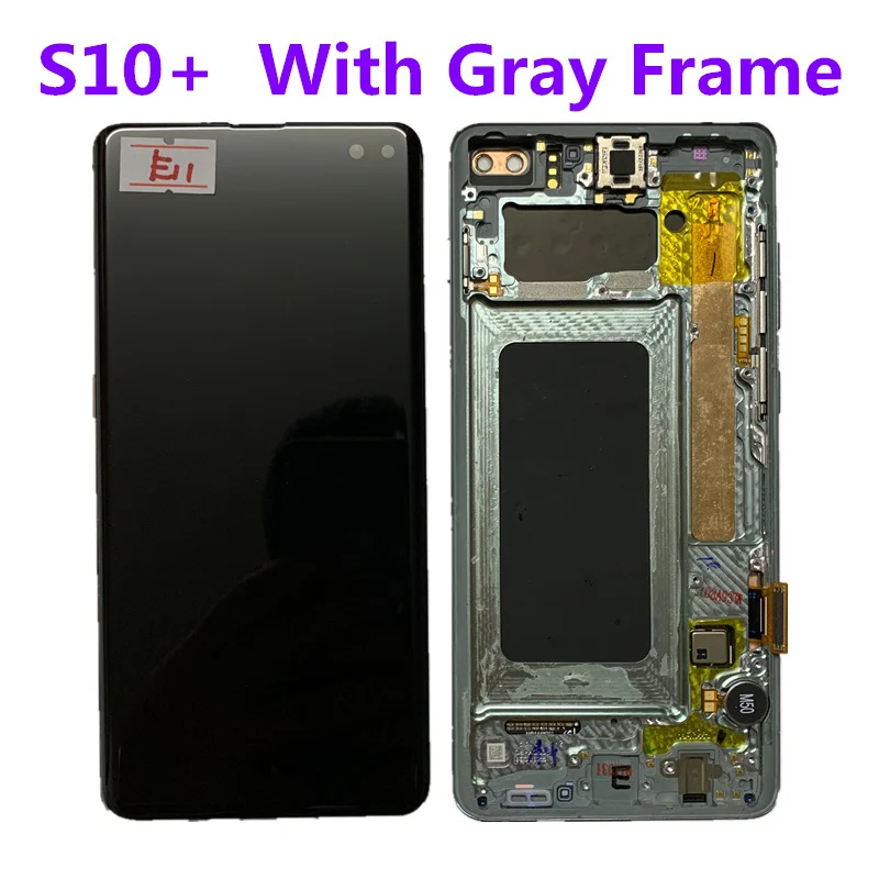 Original Super AMOLED display touch screen For Samsung Galaxy S10 G973F S10+ G975F S10PLUS G975U lcd display With Frame screen enlarge