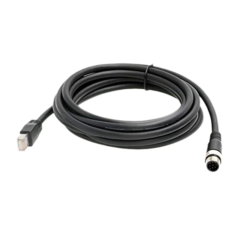 

Industrial Ethernet M12 8 Pole A-Code Male To RJ45 CAT6 Cable For Cognex And Automation Application