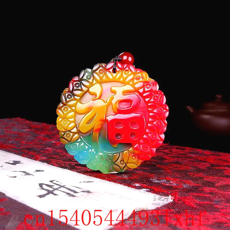 

Natural Hetian Color Jade Pendant Necklace Beads Carved Blessing Fashion Fine Jewelry Boutique Charm Amulet Gifts for Women Men