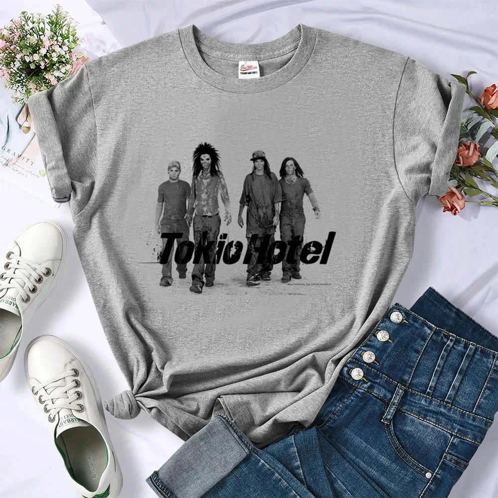 Фото Футболка Music Tokio Hotel для женщин, забавная футболка с мемами в стиле 2000-х, летняя корейская мода, хараджуку, кавай, забавный дизайн №2