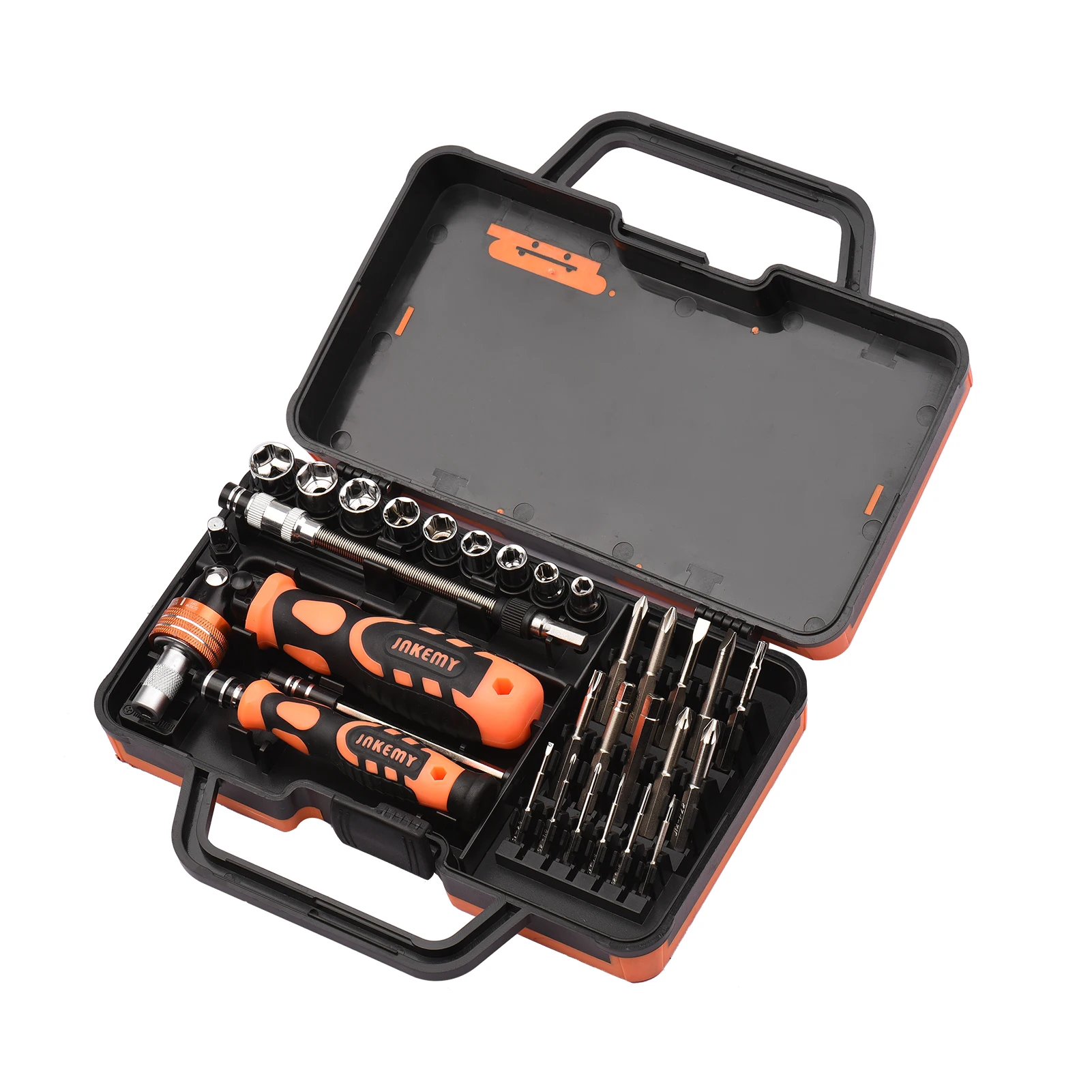 

JAKEMY 31pcs Multifunctional High Precision Flexible Ratchet Screwdriver Bits Socket Set with Extension Soft Rod Tweezers