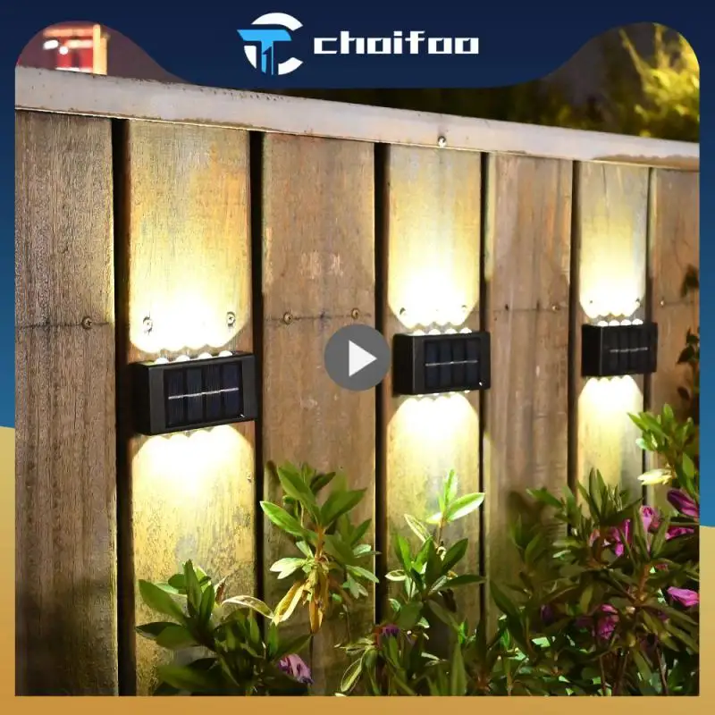 

2/4/5PCS Led Solar Led Wall Lamp Balcony Yard Street Decor Wall Sconce Lamps Outside Sunlights Garden Lights Outdoor New