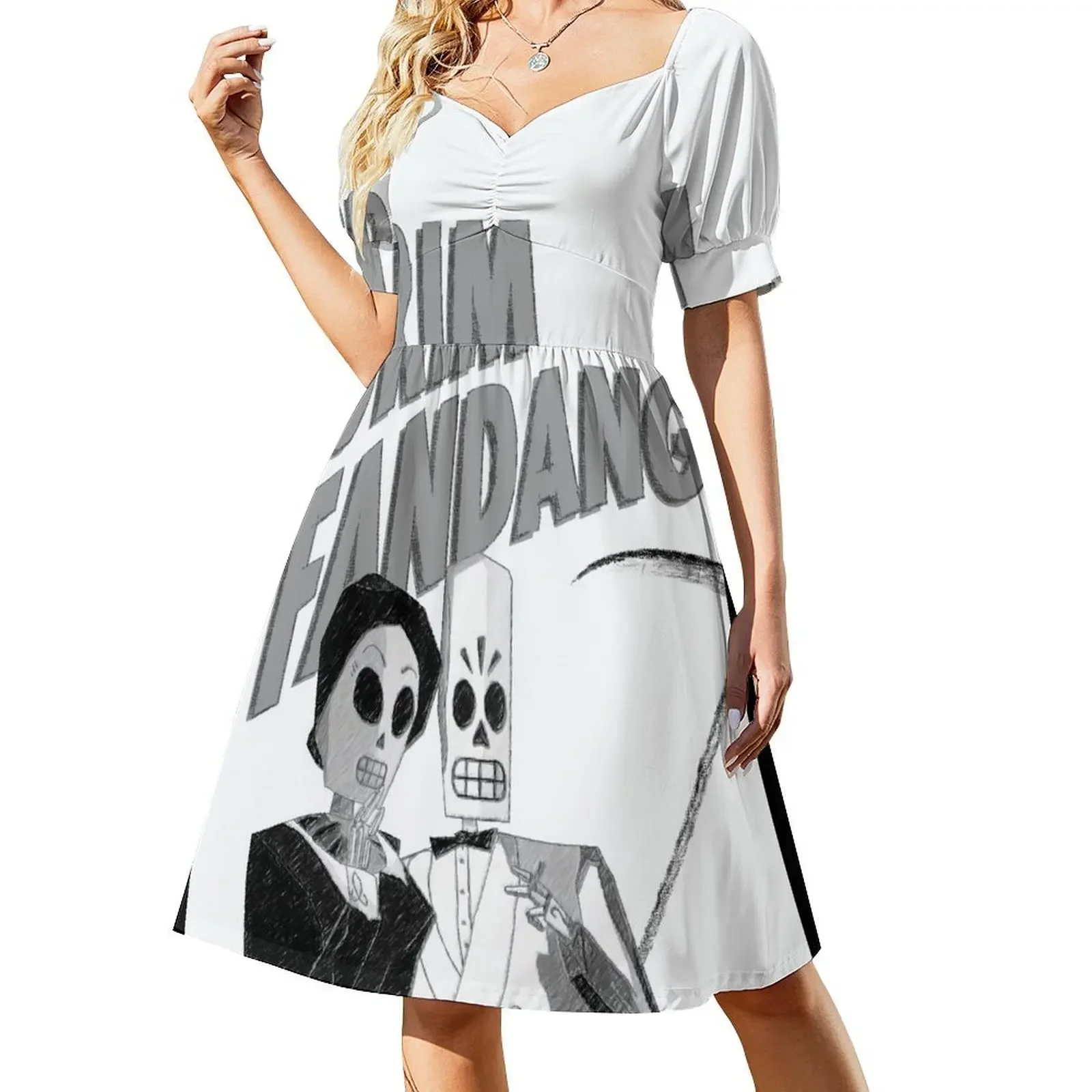 Платье с короткими рукавами Grim Fandango женские вечерние платья летнее платье