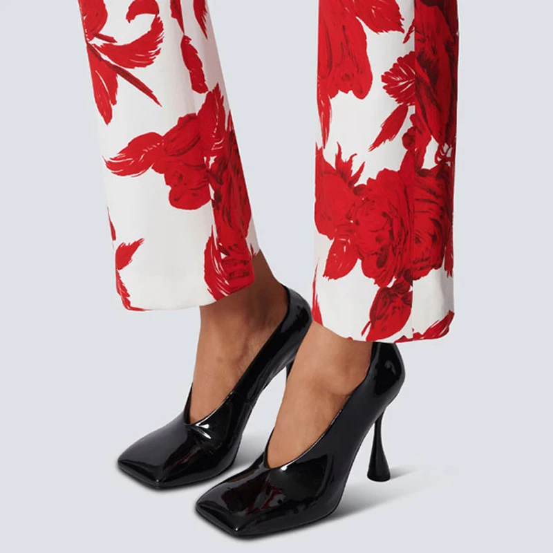 Женские летние классические туфли на высоком каблуке туфли-лодочки с квадратным