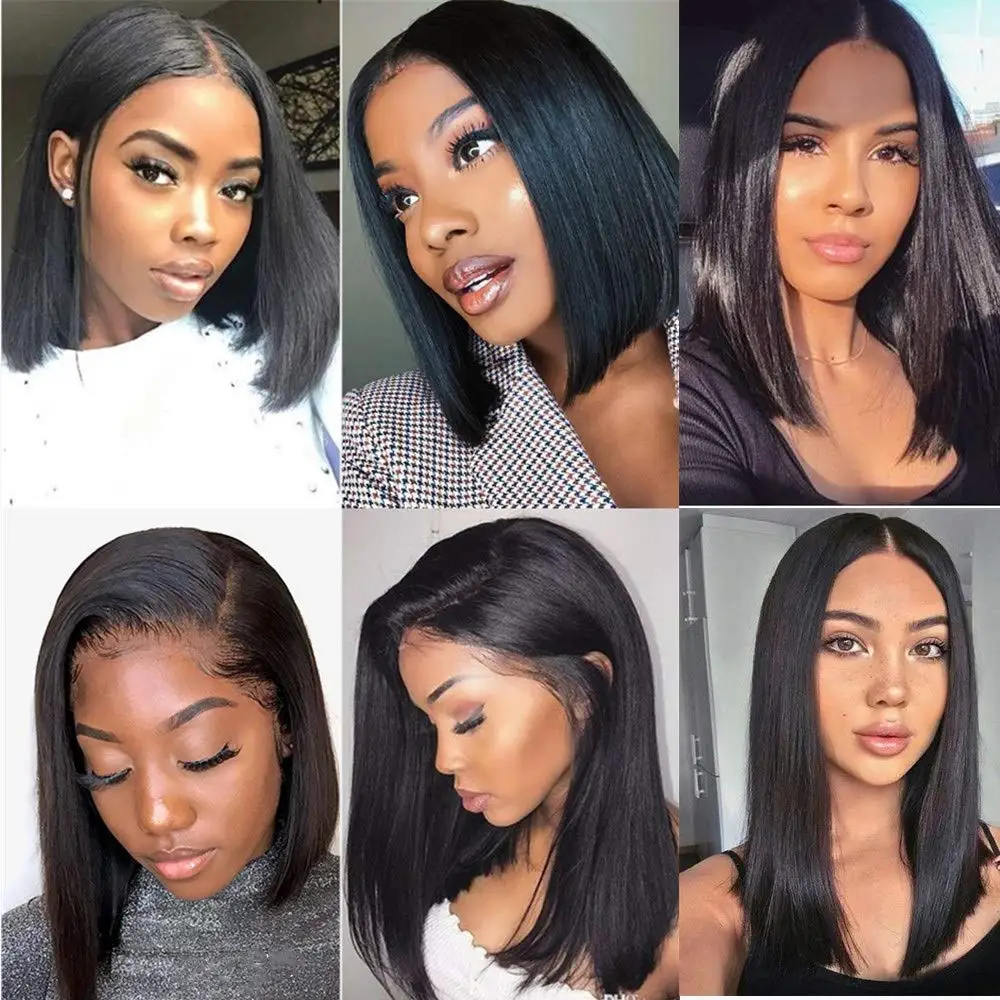 Bob Wig Side Part Lace Wigs Short Brazilian Straight Human Hair Wigs For Women Natural Wig Bob Human Hair Wigs Pre Plucked