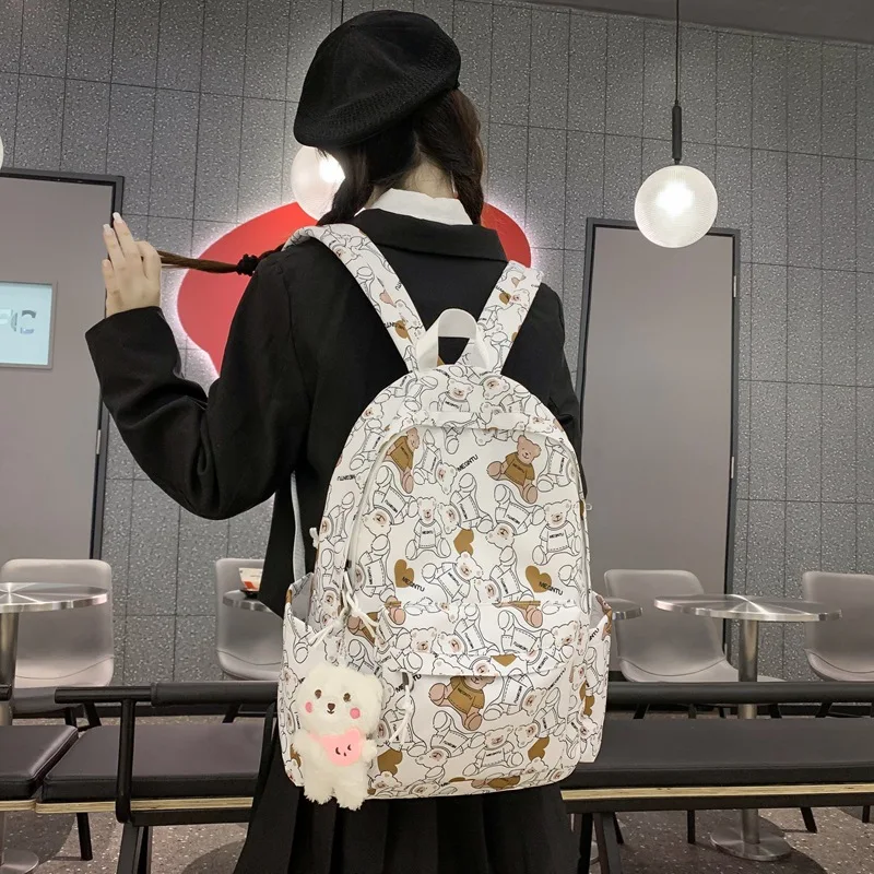 

Women's Casual Printed Graffiti College Japanese Style Simple Commuter Backpack New Style Middle Student Schoolbag