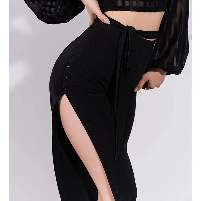 Брюки женские для латиноамериканских танцев с высокой талией