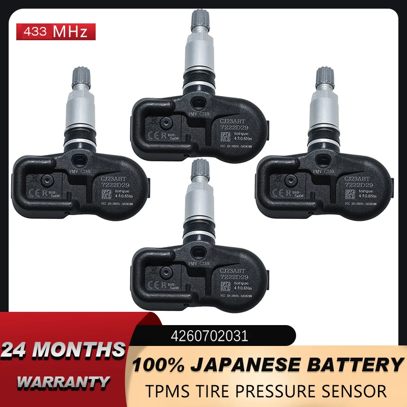 TPMS Датчик для TOYOTA HILUX HIACE COROLLA CAMRY PRADO PMV-C210 433 МГц 42607-02031 4260702031 42607-02030 42607-30070-