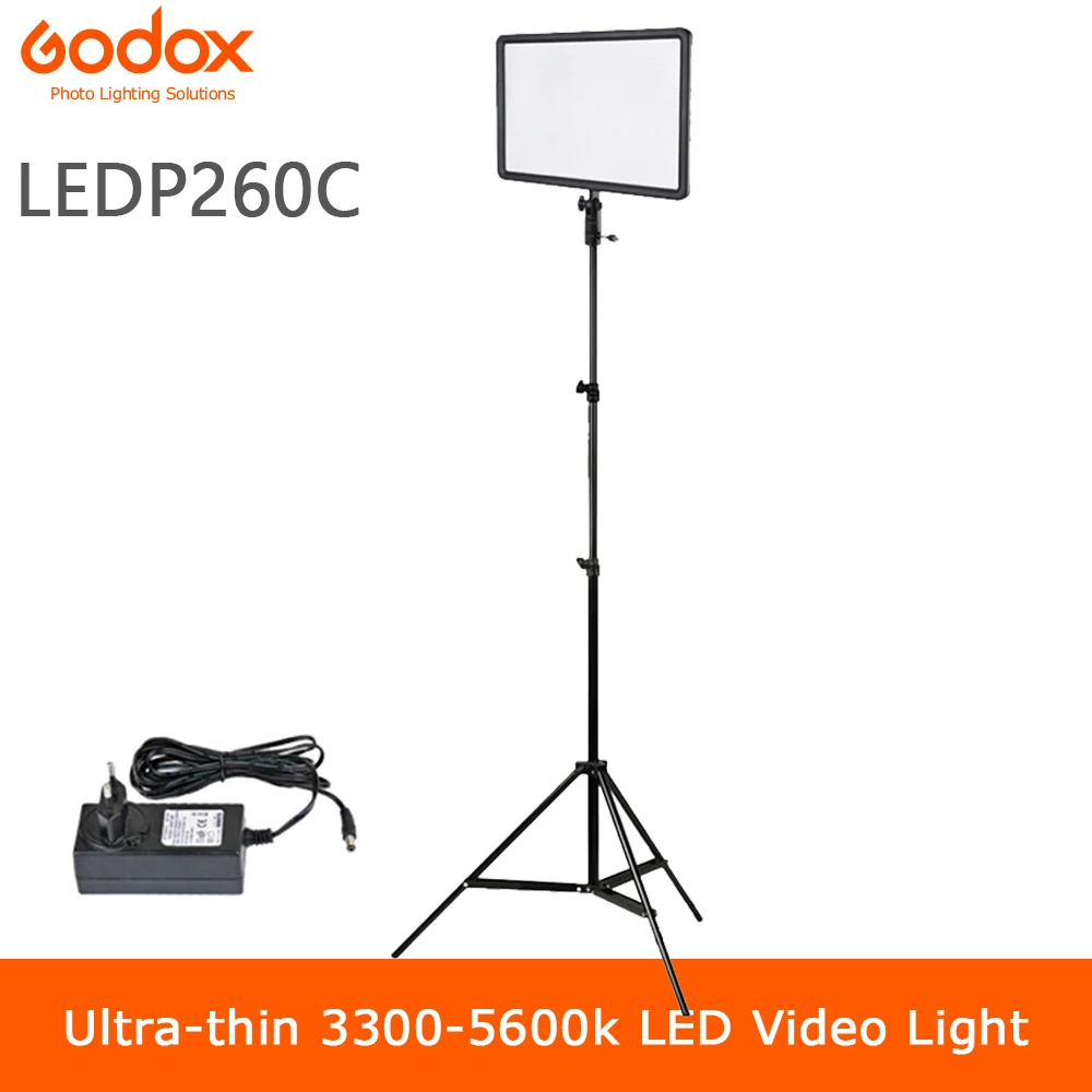 

Приглушаемый светодиодный светильник Godox P260C, 260 светодиодный одов с регулируемой цветовой температурой 3300-5600K для цифровой зеркальной камеры, видеокамеры