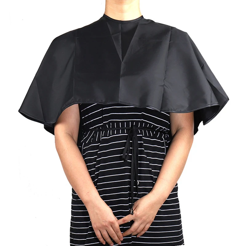 

Hair Dye Tools Short Square Black Waterproof Hairdressing Salon Barber Hair Cutting Cape Cloth Wrap Hairdressing Cape Barber