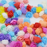 100200pcs artificial rose heads 3 5cm rose flower for teddy bear wedding party decorative home diy wreath gift box fake flowers