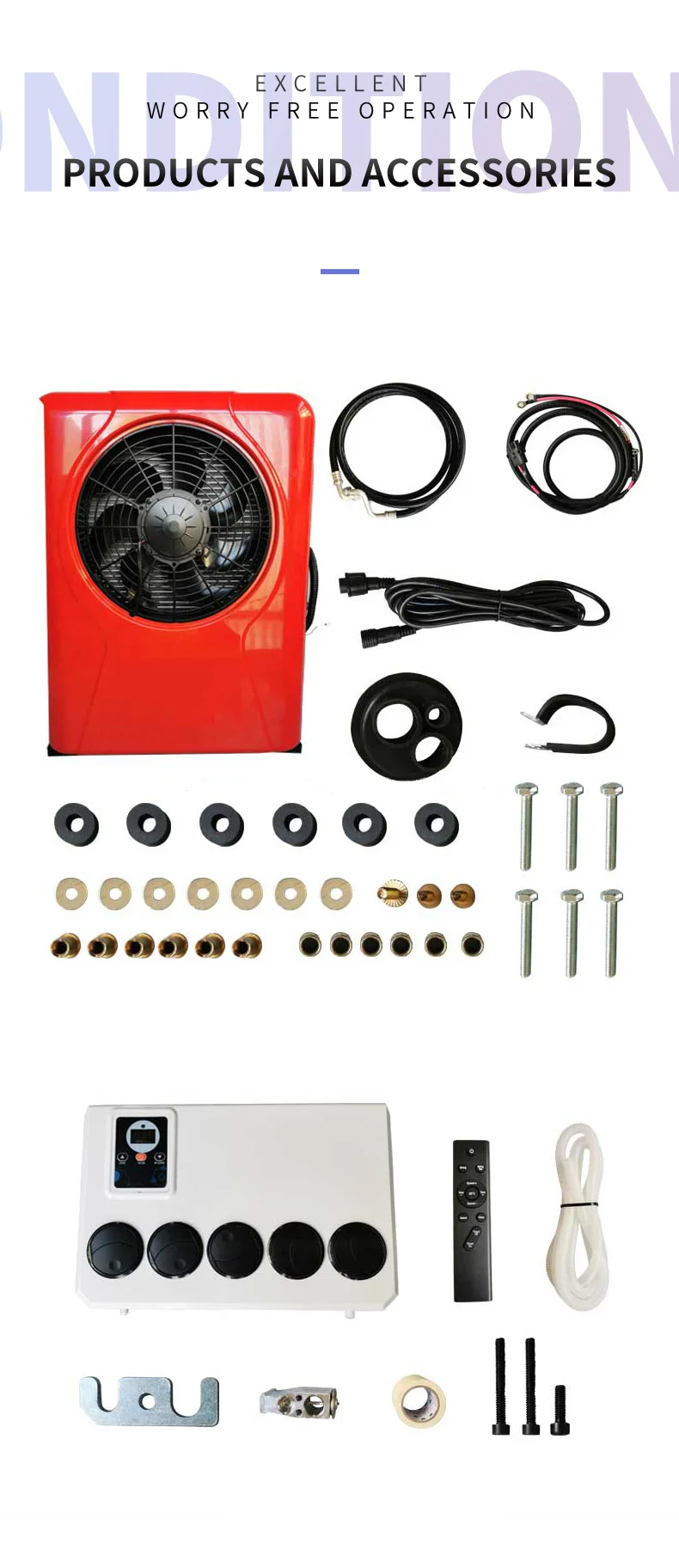 

12V 24V Electric DC Split Parking Air Conditioner For Truck Tractor Cab Universal
