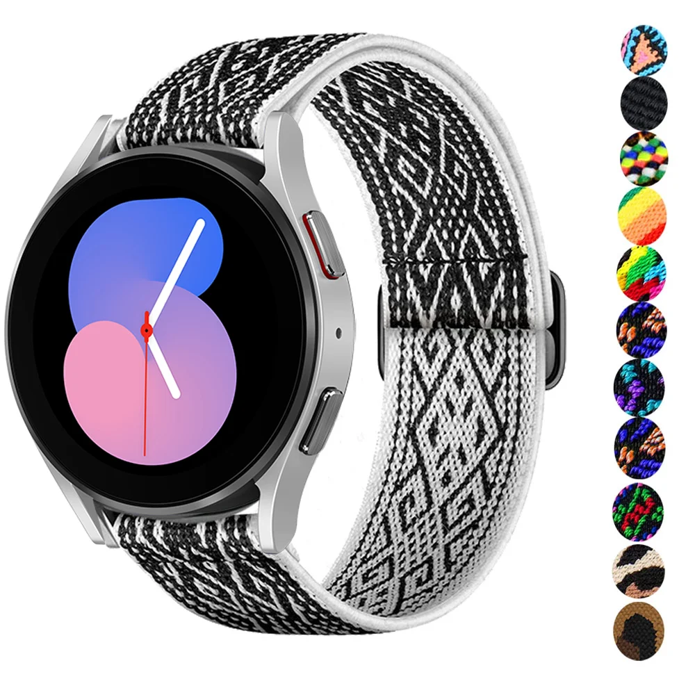 

20mm/22mm Band For Samsung Galaxy watch 4/Classic/5/3/Active 2/46mm/42mm/Gear S3 Adjustable Nylon bracelet Huawei GT/2/Pro strap