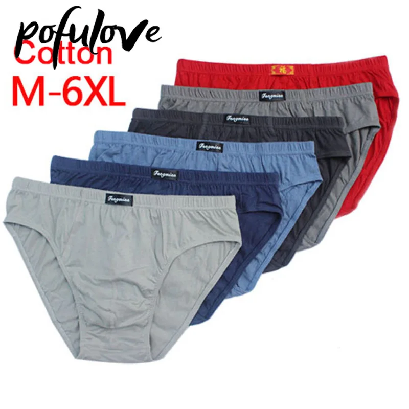 100% Cotton Mens Briefs Plus Size Men Underwear Panties 5XL/6XL Men's Breathable Panties Solid Sexy Comfortable Shorts Wholesale