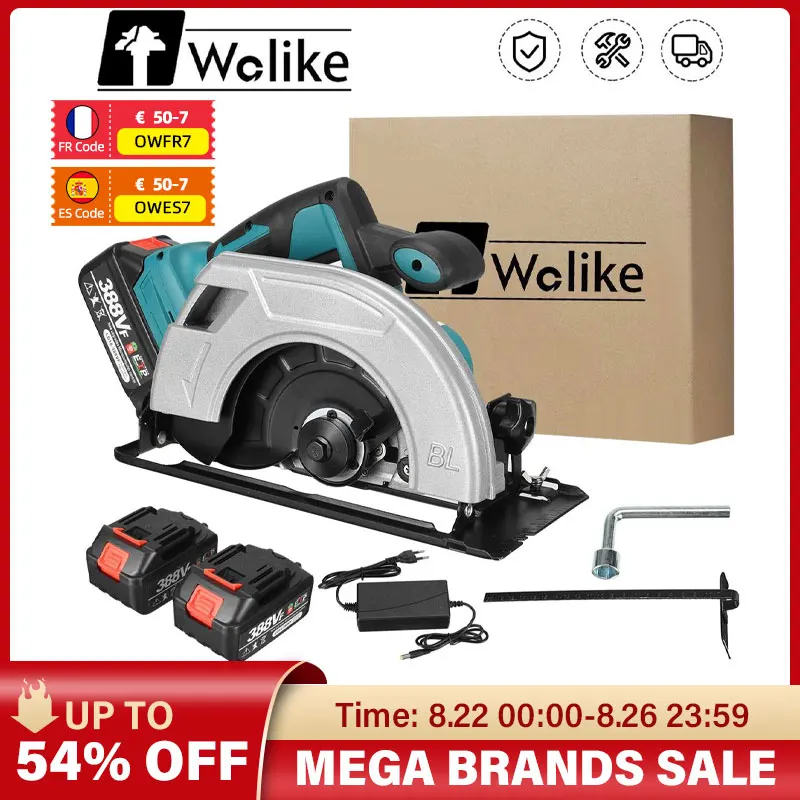 

1200W Cordless Electric Circular Saw 185mm Saw Blade 0- 45° Adjustable Angle Cutting Woodworking for Makita 18V Battery