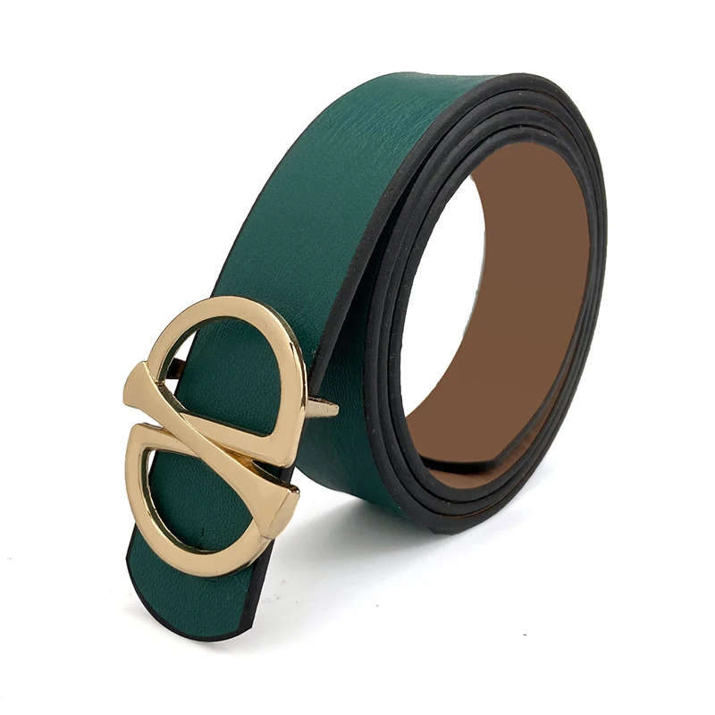 

Luxury Brand Designer Belt For Women Fashion Simple Letter Alloy Buckle PU Leather Belt Dress Jeans Ladies Thin Waistband Girdle